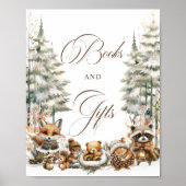 Winter Wonderland Waterverf Dieren Geschenken Teke Poster (Voorkant)