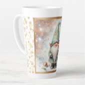 Winter Wonderland Waterverf Gnoom Goud Sneeuwvlok Latte Mok (Linkerhoek)