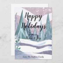 Winter Wonderland Waterverf Groet Vakantie Kaart