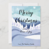 Winter Wonderland Waterverf Groet Vakantie Kaart (Voorkant)