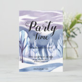 Winter Wonderland Waterverf Kerstuitnodiging Kaart (Staand voorkant)