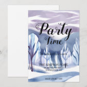 Winter Wonderland Waterverf Kerstuitnodiging Kaart (Voorkant / Achterkant)