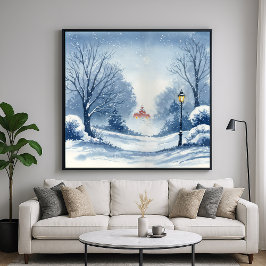 Winter Wonderland - Waterverf stijl Poster