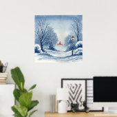 Winter Wonderland - Waterverf stijl Poster (Thuiskantoor)