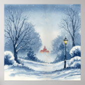 Winter Wonderland - Waterverf stijl Poster (Voorkant)