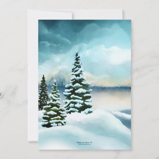 Winter Wonderland Waterverf Vrijgezellenfeest Kaart (Achterkant)