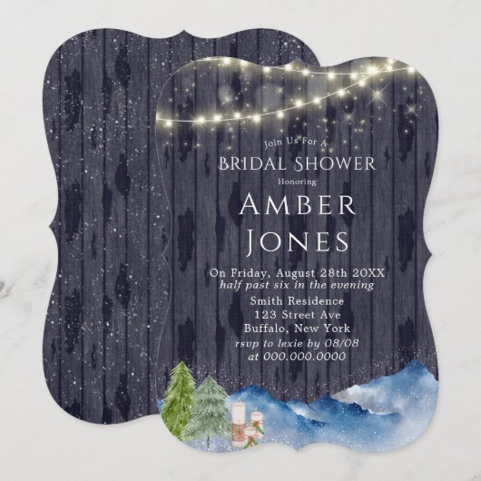 Winter Wonderland | Waterverf Vrijgezellenfeest Ui Kaart (Voorkant / Achterkant)