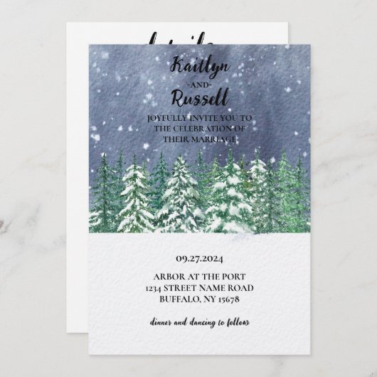 Winter Wonderland Weddenschap Kaart (Voorkant / Achterkant)