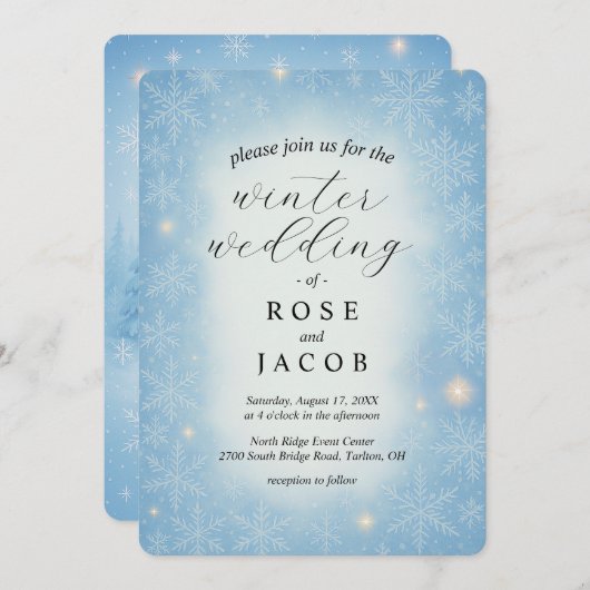 Winter Wonderland Weddenschap Kaart (Voorkant / Achterkant)