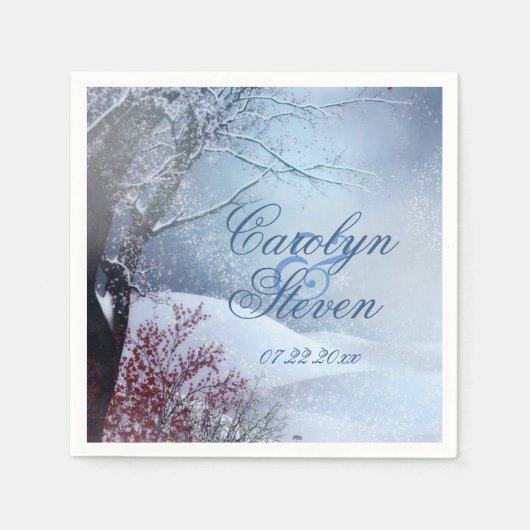 Winter Wonderland Weddenschap Paper Servet (Voorkant)