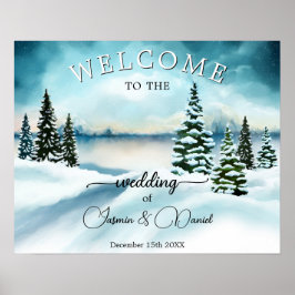 Winter Wonderland Weddenschap Welkomstbord Poster