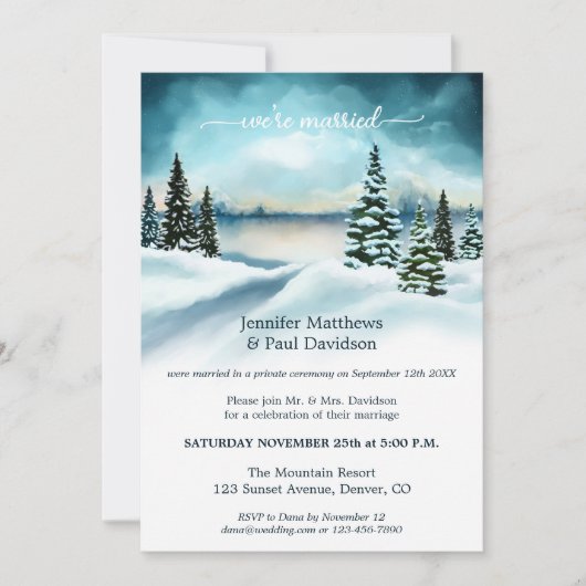 Winter Wonderland Weddenschappen Ontvangst Aangepa Kaart (Voorkant)