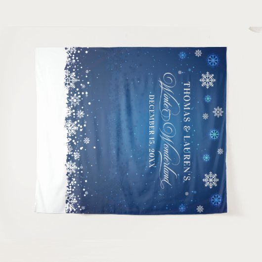 Winter Wonderland wedding backdrop banner Wandkleed (Voorkant (horizontaal))