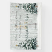 Winter Wonderland Wedding Birch Trees Pine Trees Spandoek (Verticaal)