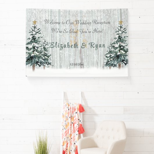 Winter Wonderland Wedding Birch Trees Pine Trees Spandoek (Insitu)