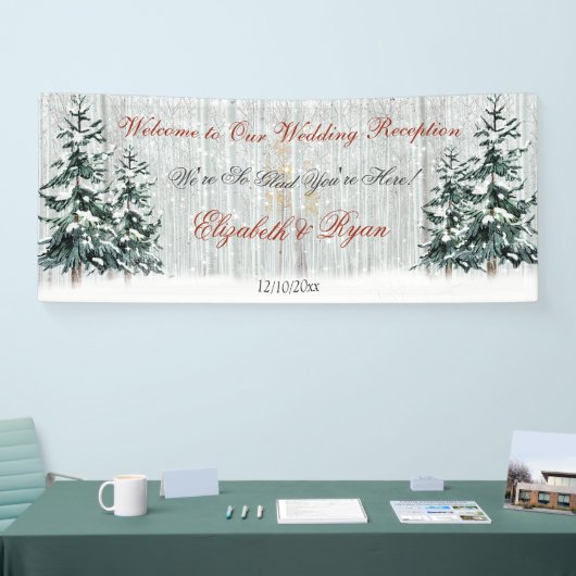 Winter Wonderland Wedding Birch Trees Pine Trees Spandoek (Beurs)