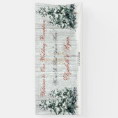 Winter Wonderland Wedding Birch Trees Pine Trees Spandoek (Verticaal)