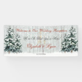 Winter Wonderland Wedding Birch Trees Pine Trees Spandoek (Horizontaal)