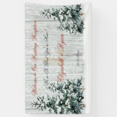 Winter Wonderland Wedding Birch Trees Sterren Snee Spandoek (Verticaal)