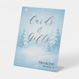 Winter Wonderland Wedding Cards & Gifts Sign Reclamebord Met Voetstuk