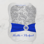 Winter Wonderland Wedding, Crystal Buckle, Blue 2 Kaart (Voorkant / Achterkant)