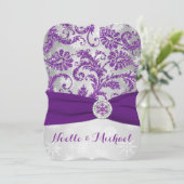 Winter Wonderland Wedding, Crystal Buckle Paars 2 Kaart (Staand voorkant)