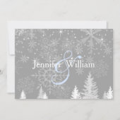 Winter Wonderland Wedding, Elegant Uitnodiging (Voorkant)