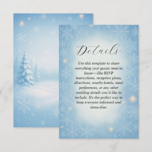 Winter Wonderland Wedding Enclosure Kaart
