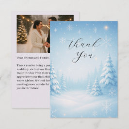 Winter Wonderland Wedding Flat Dank u kaart