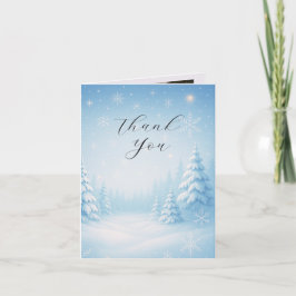 Winter Wonderland Wedding Gevouwen Dank u kaart