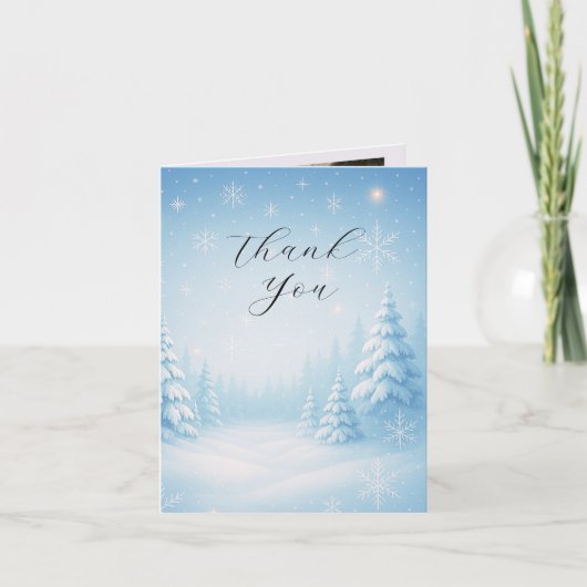 Winter Wonderland Wedding Gevouwen Dank u kaart (Voorkant)