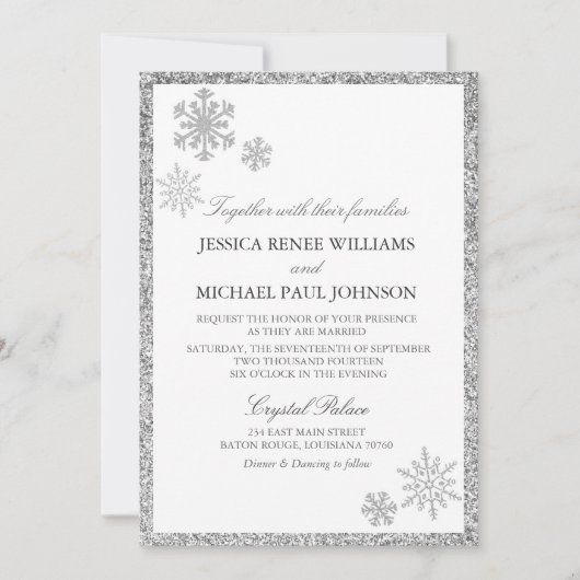Winter Wonderland Wedding Invitations Kaart (Voorkant)