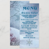 Winter Wonderland Wedding Menu Kaart (Voorkant / Achterkant)