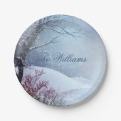 Winter Wonderland Wedding Papieren Bordje (Voorkant)