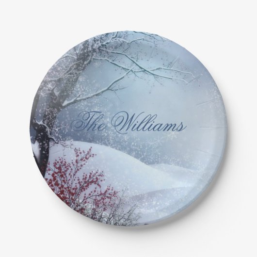 Winter Wonderland Wedding Papieren Bordje (Voorkant)