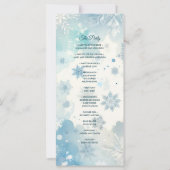 Winter Wonderland Wedding Program Kaart (Achterkant)