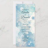 Winter Wonderland Wedding Program Kaart (Voorkant)