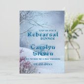 Winter Wonderland Wedding Rehearsal Dinner Kaart (Staand voorkant)