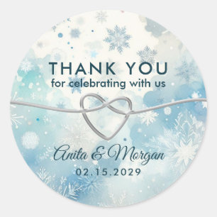 Winter Wonderland Wedding Ronde Sticker