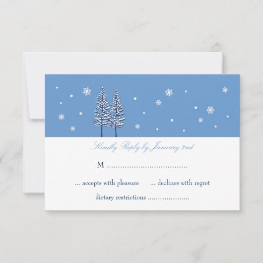Winter Wonderland Wedding RSVP-kaart RSVP Kaartje (Voorkant)