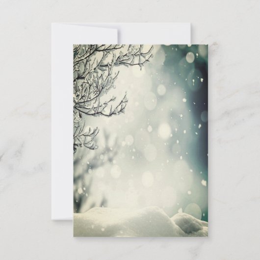 Winter Wonderland Wedding Save the Date (Achterkant)