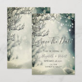 Winter Wonderland Wedding Save the Date (Voorkant / Achterkant)