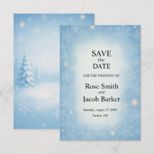 Winter Wonderland Wedding Save the Date Kaart