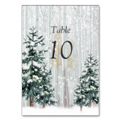 Winter Wonderland Wedding, Snowflakes Pine Trees Kaart (Voorkant)