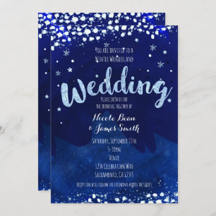 Winter Wonderland WEDDING Starry Sky Uitnodigingen