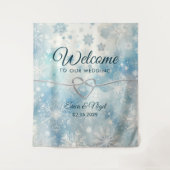Winter Wonderland Wedding Welkom achtergrond Wandkleed (Voorkant)