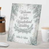 Winter Wonderland Wedding with Calligraphy Text Reclamebord Met Voetstuk (Insitu)