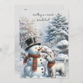 Winter Wonderland Westie Kerst Kaart (Voorkant / Achterkant)