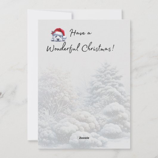 Winter Wonderland Westie Kerst Kaart (Achterkant)