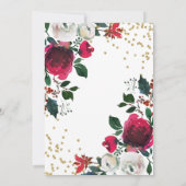 Winter Wonderland White Flowers invitation Kaart (Achterkant)